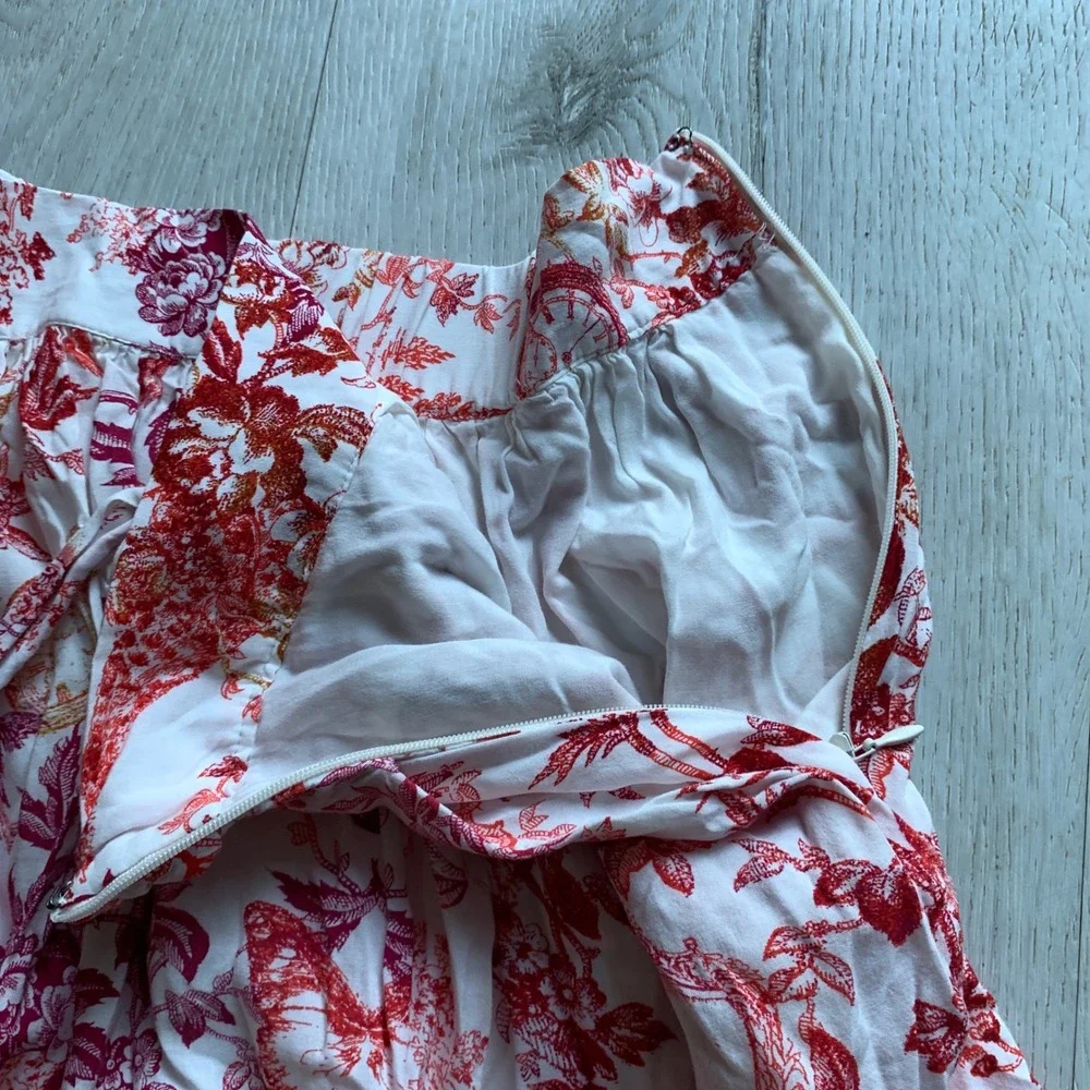 Anthropologie Maeve Staycation Printed Midi Skirt Red Motif Size‎ LP